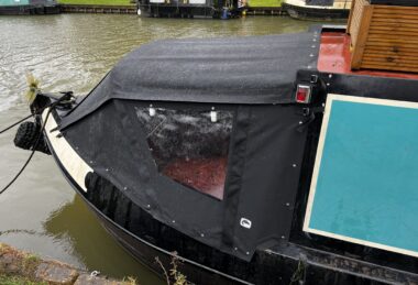 Bespoke Black Narrow Boat Cratch Hood with Windows