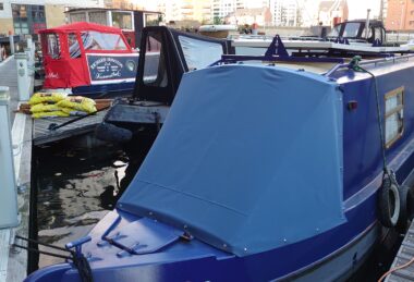 Bespoke Blue Narrow Boat Bow Cratch Tonneau