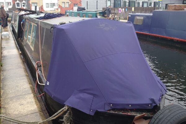 Custom Blue Narrow Boat Bow Cratch Tonneau