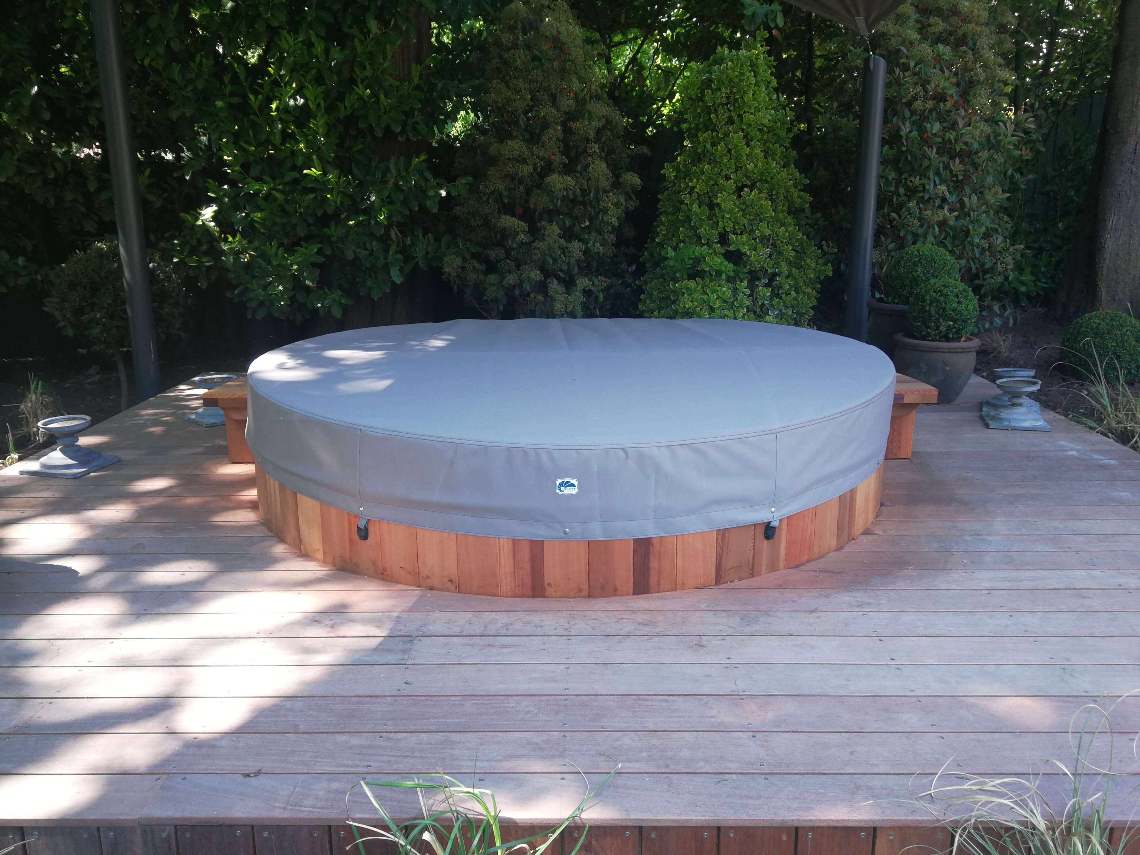 Custom Grey Protective Garden Furniture Hot Tub Overall Cover