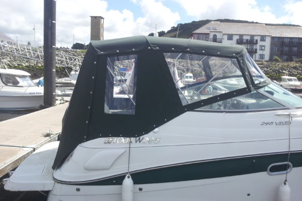 green Motor Cruiser Cockpit Canopy with campa back