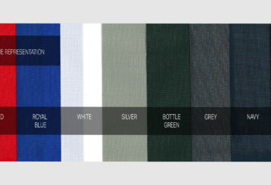 Nylon Oxford Fabric Swatches in Yellow, Red, Royal-Blue, White, Silver, Bottle-Green, Grey, Navy And Black