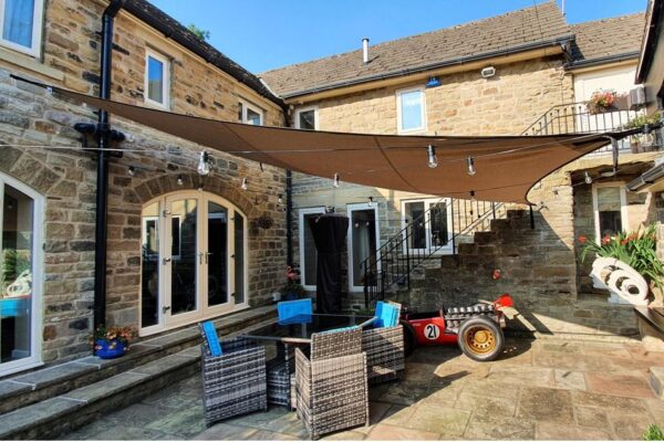 Custom Beige Pop-Up Shade sail Weather Canopy