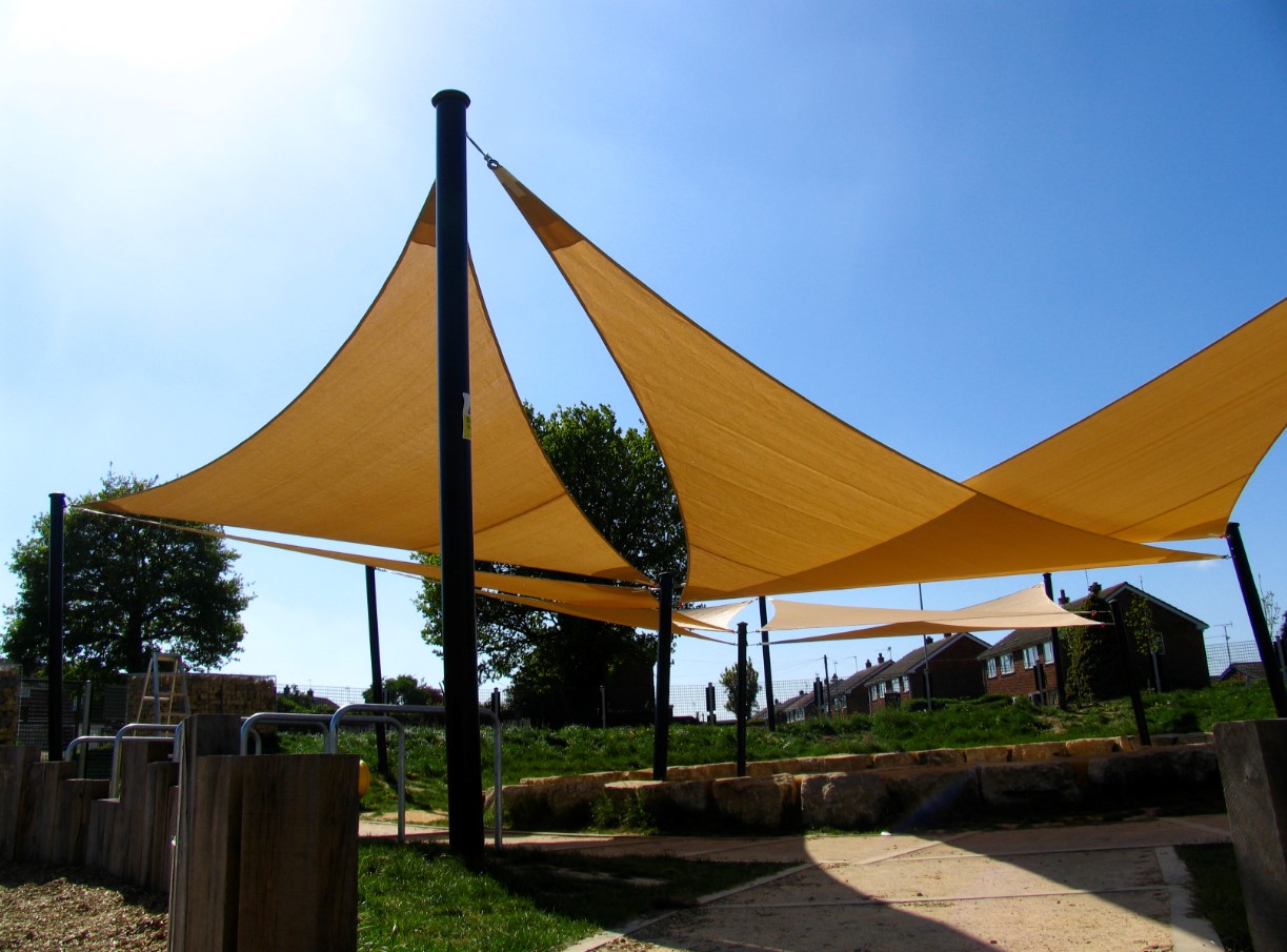Custom Beige Semi-Permanent Shade sail Sun Canopy