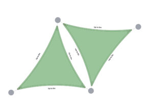 2 x Bespoke Triangle Shade Sail up to 6m diameter