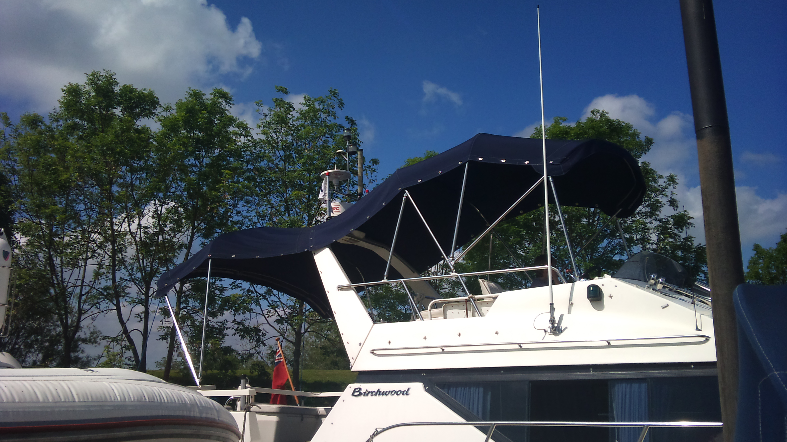 Custom Navy-Blue Yacht Bimini Sun Canopy