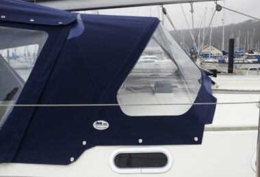 Custom Navy-Blue Yacht Spray Hood Campa Back