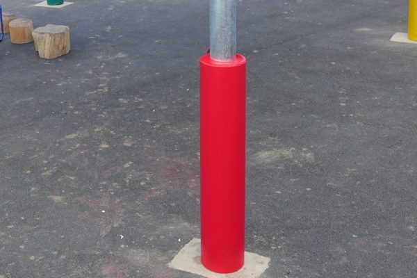 Custom Red Playground Shade Sail Post Protector