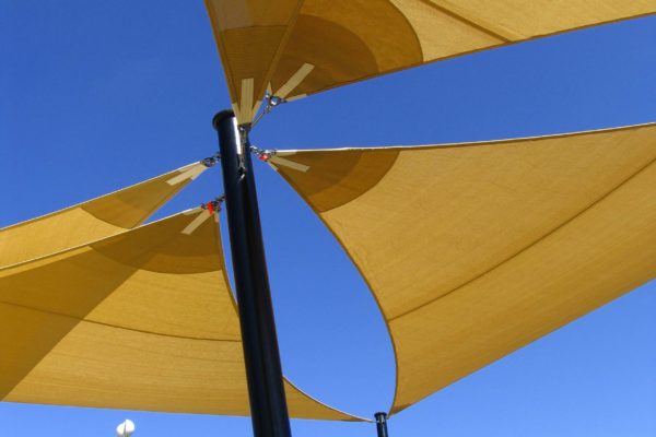 Custom Beige Semi-Permanent Shade sail Sun Canopy