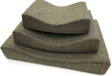 Green Lancashire Tweed luxury bespoke Dog Bed