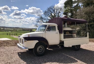 Pizza Food Truck Oven with a Canopy Covering